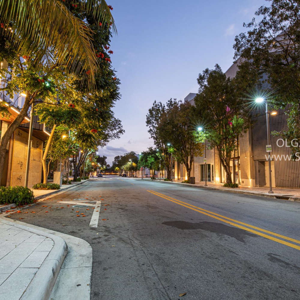 Deserted streets of Design District Miami during quarantine, Photographer Olga Kulakova